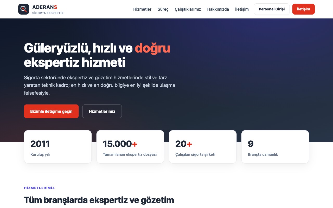 Aderans Web website preview